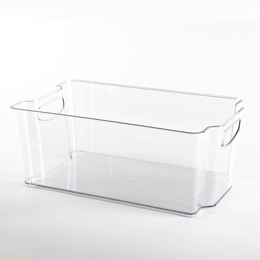 Plastic Food Storage Bins with Handle for Kitchen Refrigerator Freezer Cabinet Pantry Organization and Storage