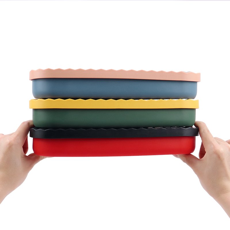 Hot Kitchen Accessories Foldable Silicone Pizza Slice Food Storage Pack Container Boxes Microwavable Silicone Lunch Box with Lid