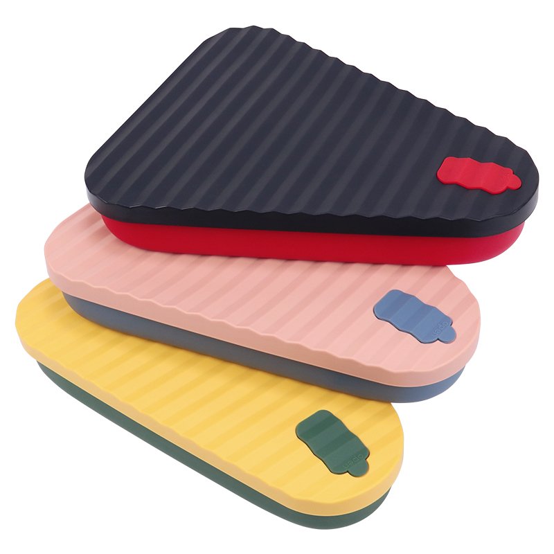 Hot Kitchen Accessories Foldable Silicone Pizza Slice Food Storage Pack Container Boxes Microwavable Silicone Lunch Box with Lid