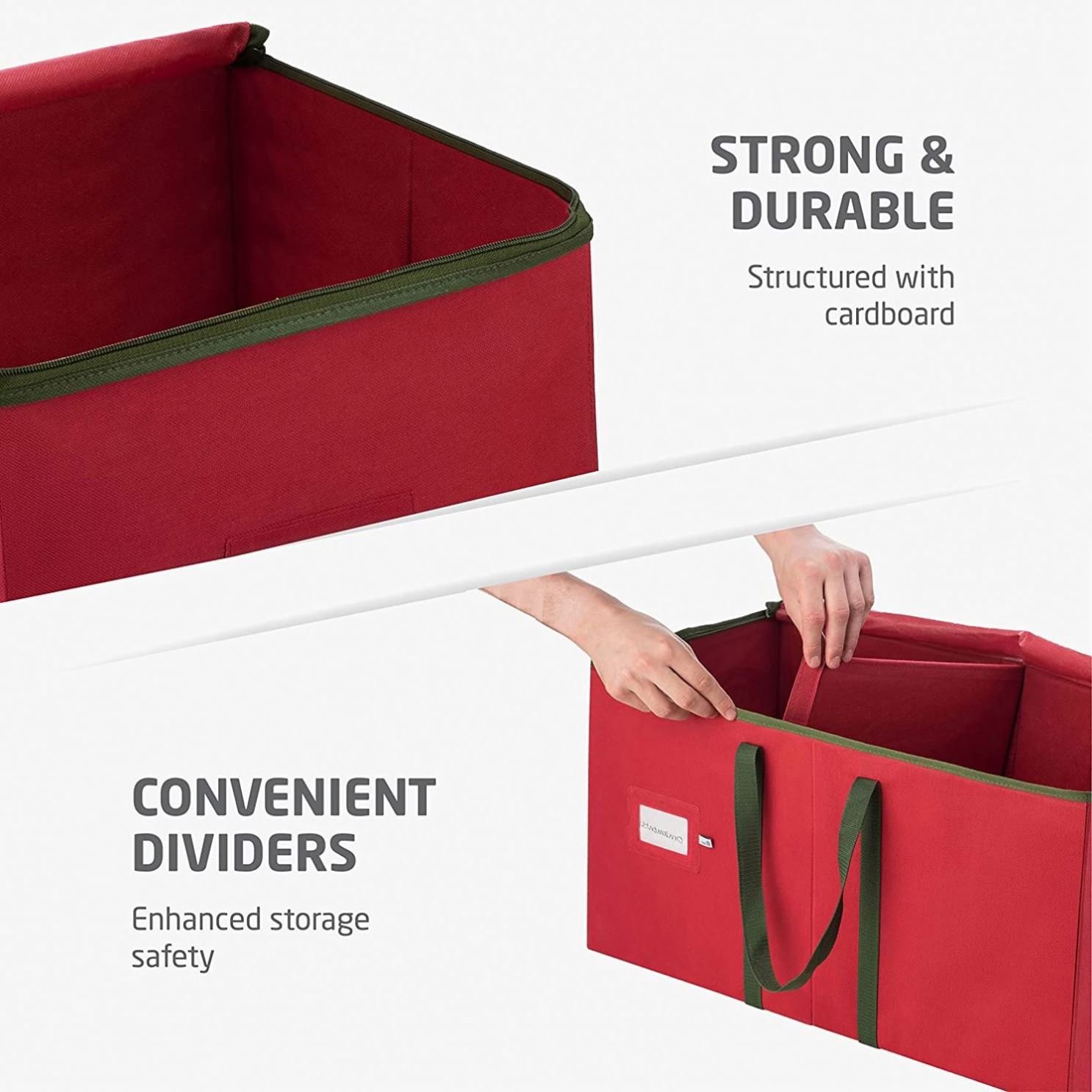 Xmas Decorations Storage Container Holiday Christmas128 Ornament Storage Box with Dual Zipper Closure