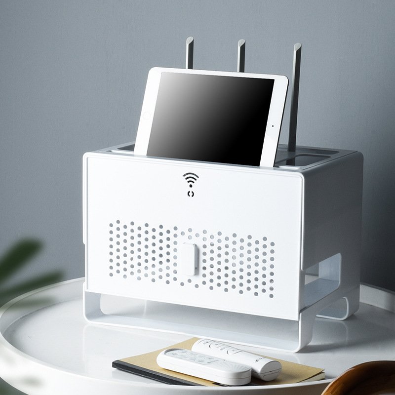 Desktop Socket Plastic Cable Modern Simple White Router Wifi Wireless Storage Box