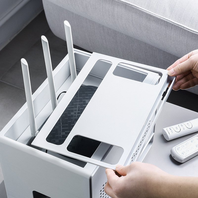 Desktop Socket Plastic Cable Modern Simple White Router Wifi Wireless Storage Box