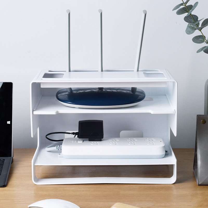 Desktop Socket Plastic Cable Modern Simple White Router Wifi Wireless Storage Box
