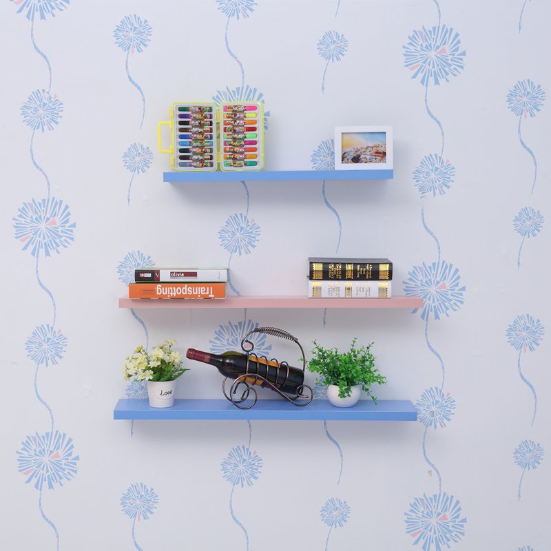 Walnut Wood Effect Floating Shelf Wall Mounted Storage Unit Shelving Display Kit