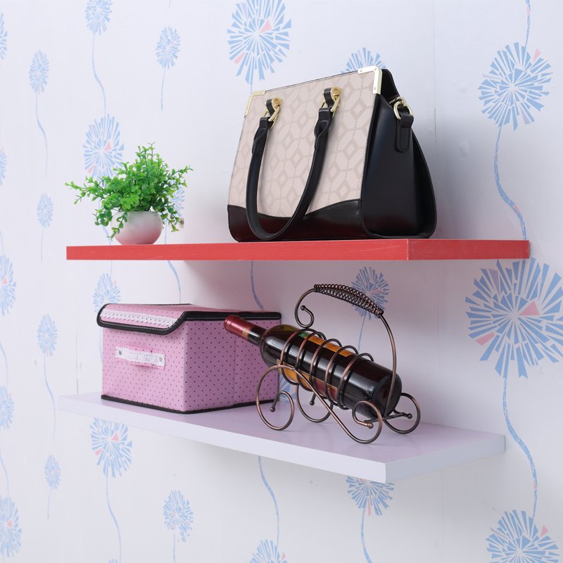 Walnut Wood Effect Floating Shelf Wall Mounted Storage Unit Shelving Display Kit