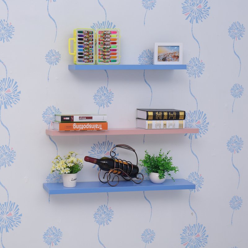 Walnut Wood Effect Floating Shelf Wall Mounted Storage Unit Shelving Display Kit