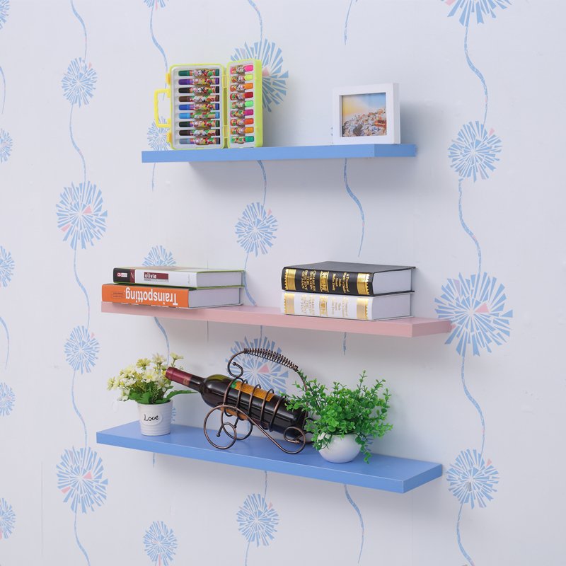 Walnut Wood Effect Floating Shelf Wall Mounted Storage Unit Shelving Display Kit