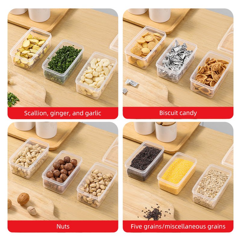 650ml/500ml/250ml Portable transparent food storage box fruit crisper with Collapsible lid refrigerator keep fresh box