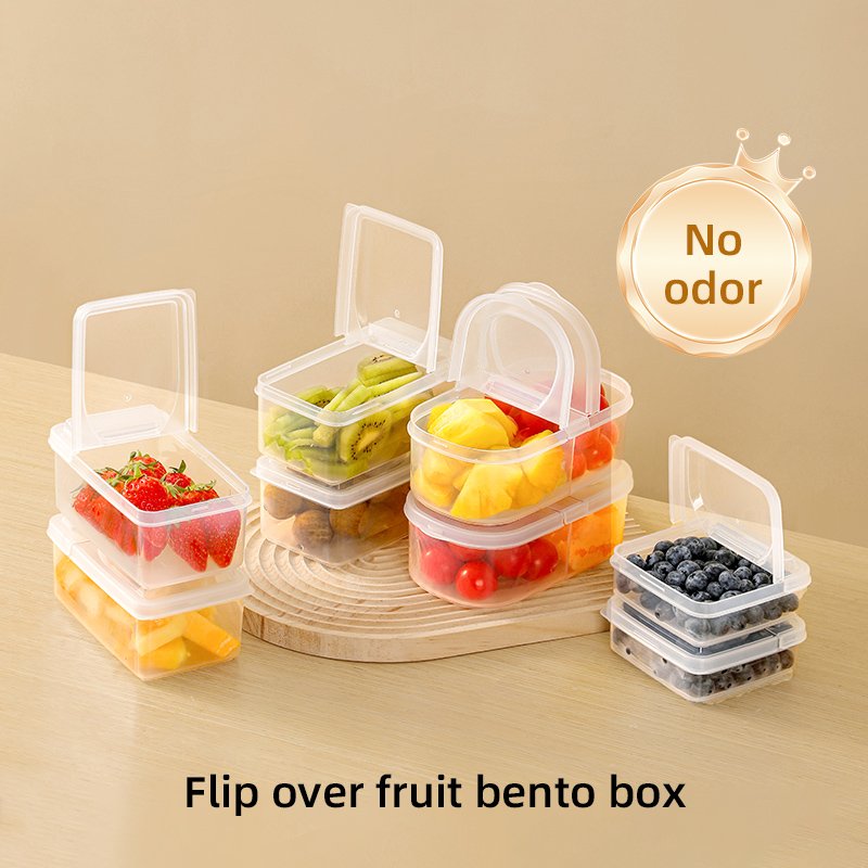 650ml/500ml/250ml Portable transparent food storage box fruit crisper with Collapsible lid refrigerator keep fresh box