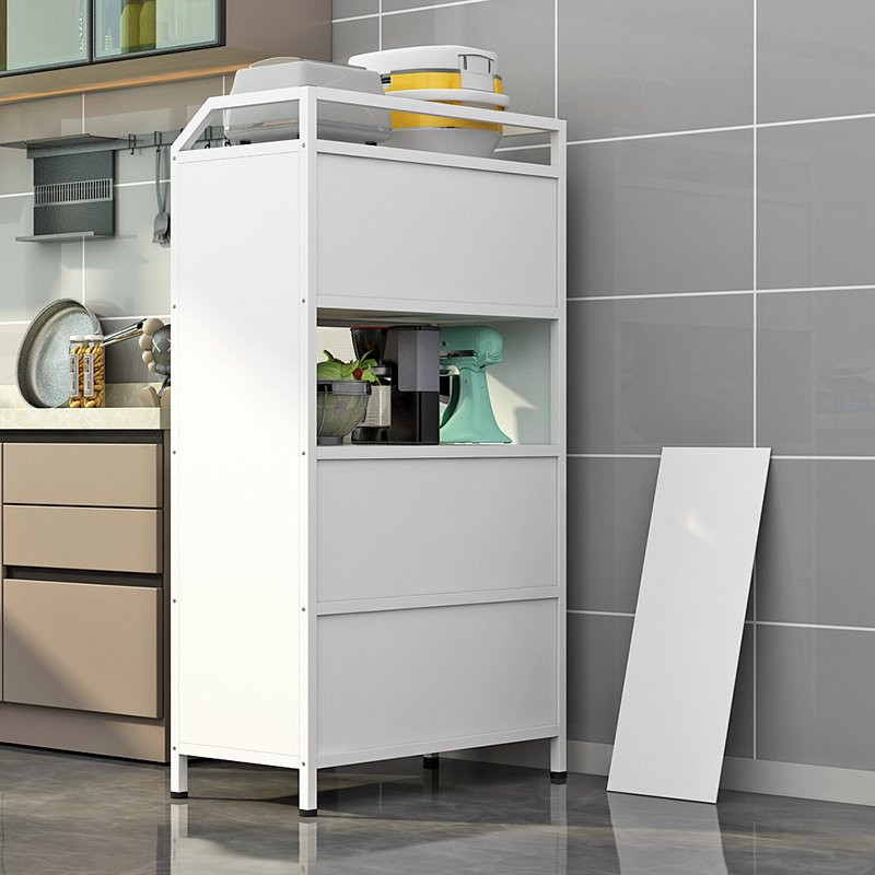 Modern Kitchen Dustproof Cabinet Multifunctional Storage Rack Food Container Display Shelf Kitchenware Microwave Oven Rack