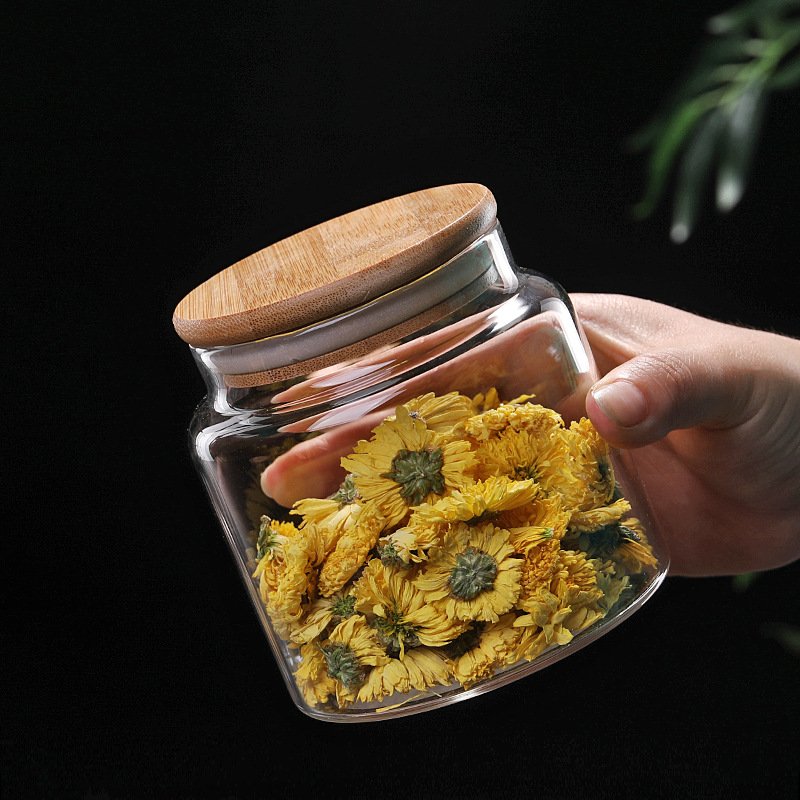 Factory manufacturers hermetic 500 ml glass jar with cork top lid