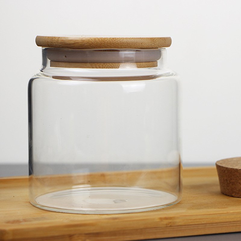 Factory manufacturers hermetic 500 ml glass jar with cork top lid