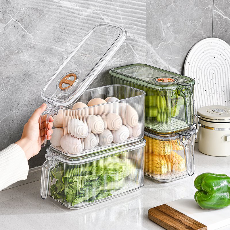 Storage Box Set Transparent Kitchen Fridge Food Stackable Plastic Food Container Injection Carton Box Multifunction Modern