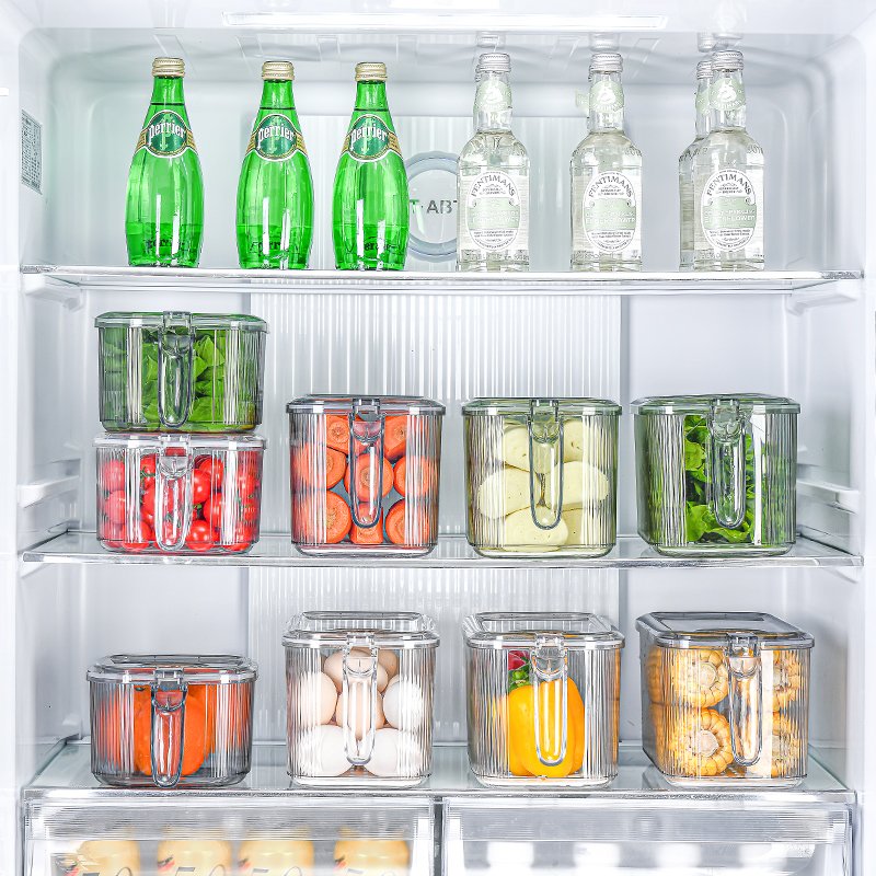 Storage Box Set Transparent Kitchen Fridge Food Stackable Plastic Food Container Injection Carton Box Multifunction Modern