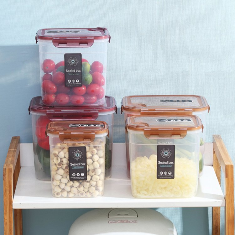 Kitchen pantry large clear cereals nut crisper set flour sealed PP storage box airtight plastic food container