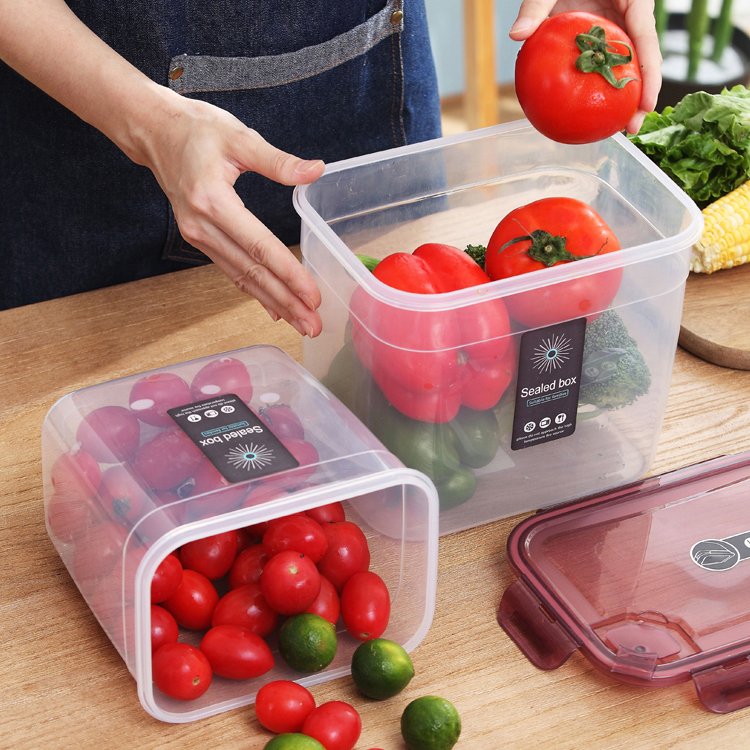 Kitchen pantry large clear cereals nut crisper set flour sealed PP storage box airtight plastic food container