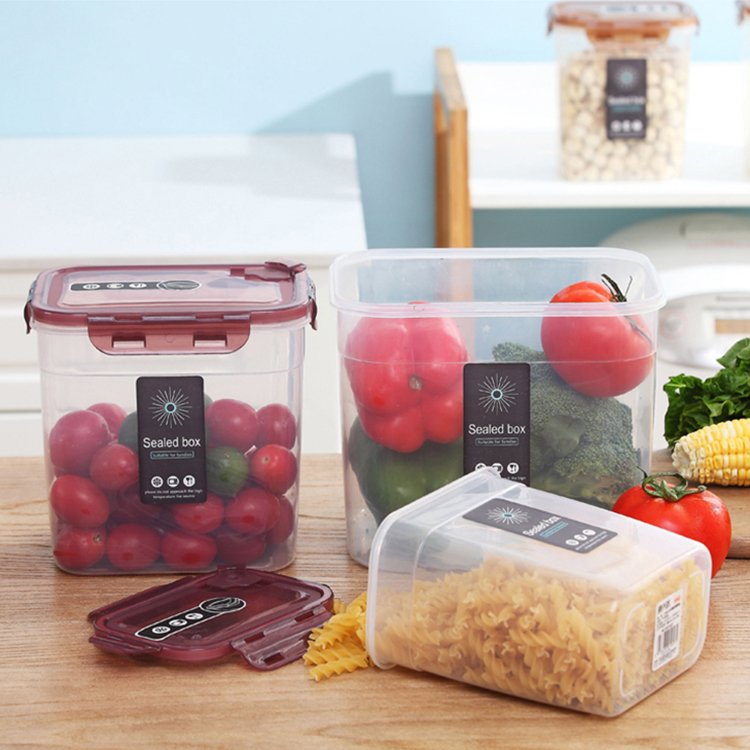 Kitchen pantry large clear cereals nut crisper set flour sealed PP storage box airtight plastic food container