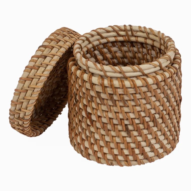 Best Selling Set Natural Rattan Bathroom Accessories OEM Designs Acceptable Custom from HNH craft Handmade Vietnam