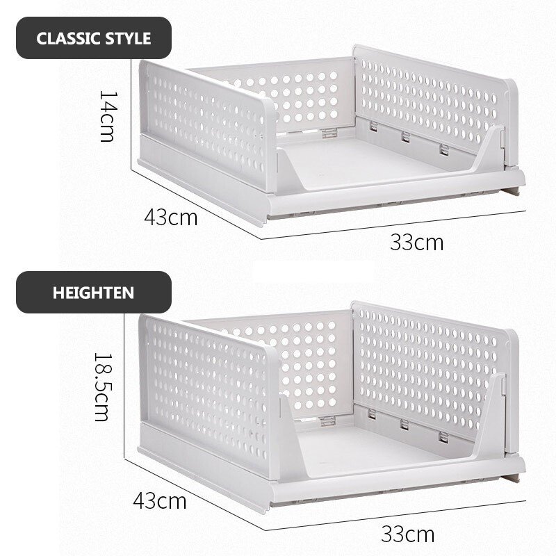 Popular Stackable Folding Basket For Clothes Plastic Storage Box