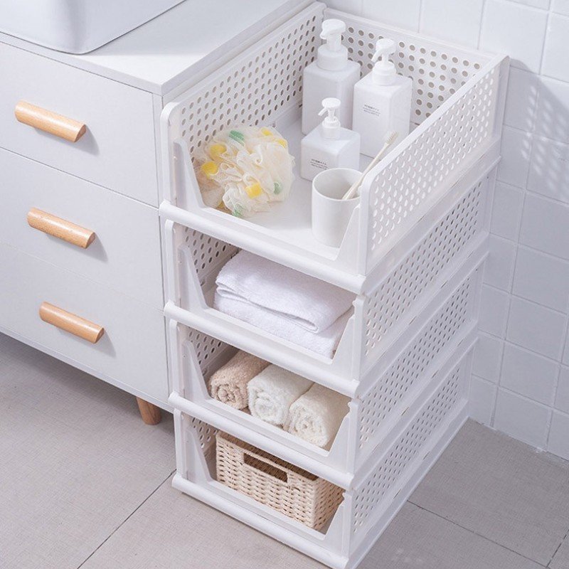 Popular Stackable Folding Basket For Clothes Plastic Storage Box
