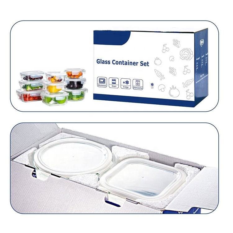 Airtight Glass Meal Prep Containers Food Storage Container microwave Glass Lunch Box with Lid