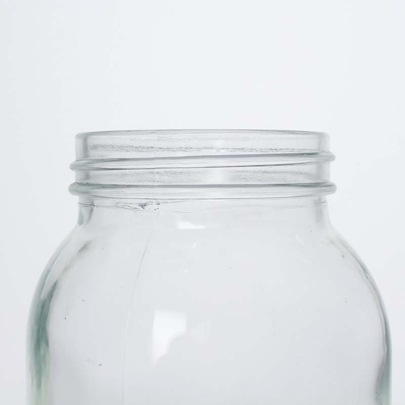 Empty 2L 2000ml glass mason jar round food container storage bottles canning jar pickles honey jam glass jar with plastic lid