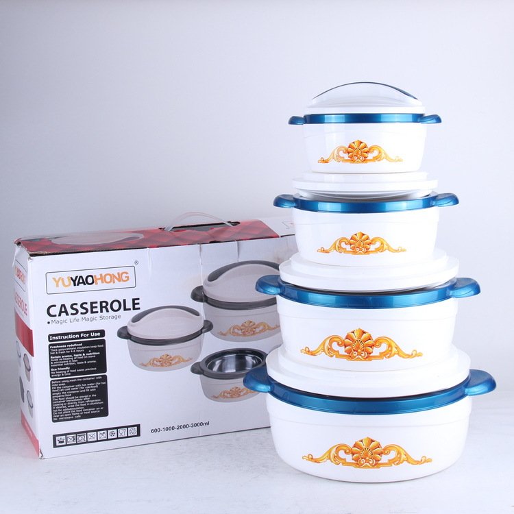 Muslin round food storage & container for heatable 0.6L 1L 2L 3L UAE Iraq insulated casserole food warmer