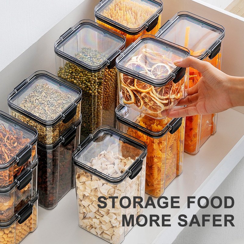 Transparent Microwave Safe High Quality Plastic Fridge Food Bins with Lids