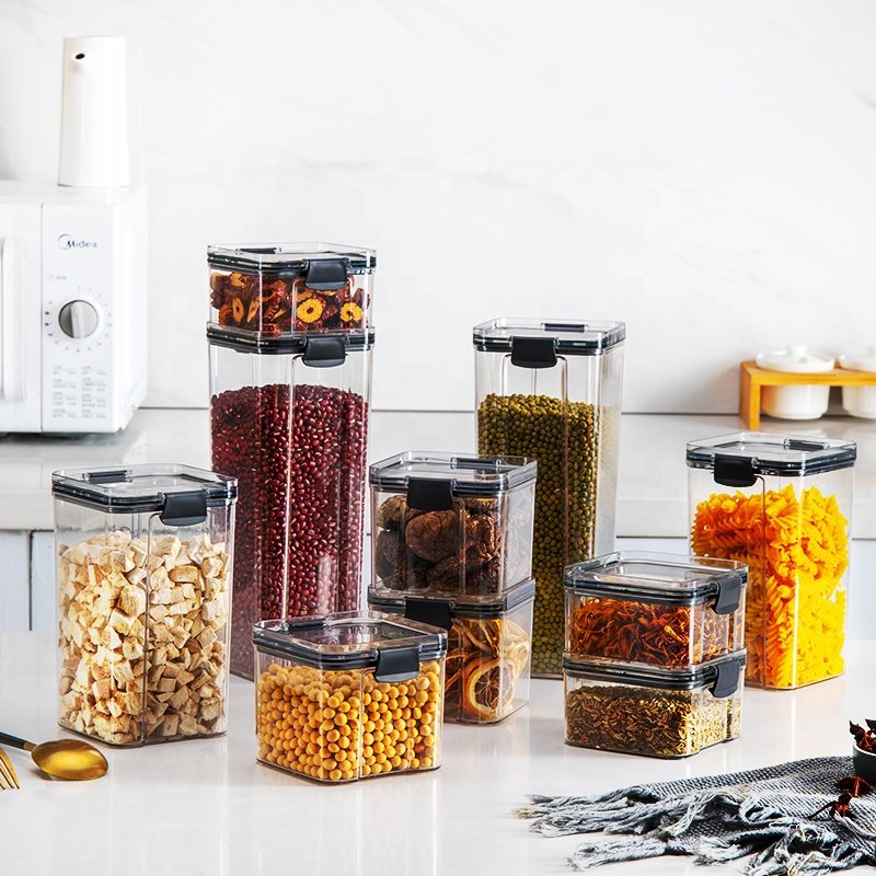 Transparent Microwave Safe High Quality Plastic Fridge Food Bins with Lids