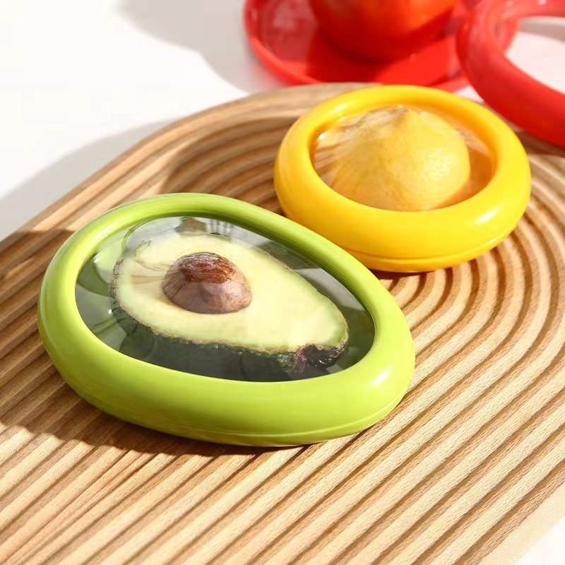Portable Plastic Clear Film Crisper Lemon Avocado Tomato Fruit Storage Box Refrigerator Fresh Preservation Sealed Box
