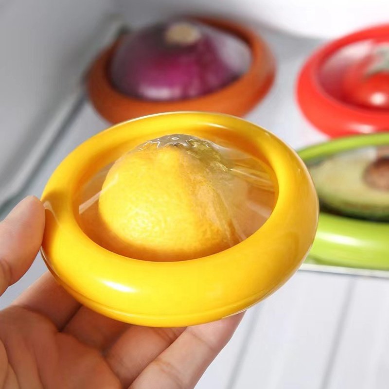 Portable Plastic Clear Film Crisper Lemon Avocado Tomato Fruit Storage Box Refrigerator Fresh Preservation Sealed Box
