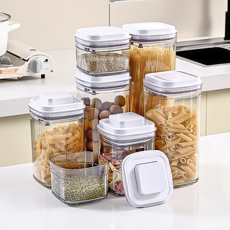 Wholesale 7pcs Pack Pantry & Kitchen Organizer Storage boxes & Bins Stackable Pop Up Airtight Cereal Dry Food Storage Container