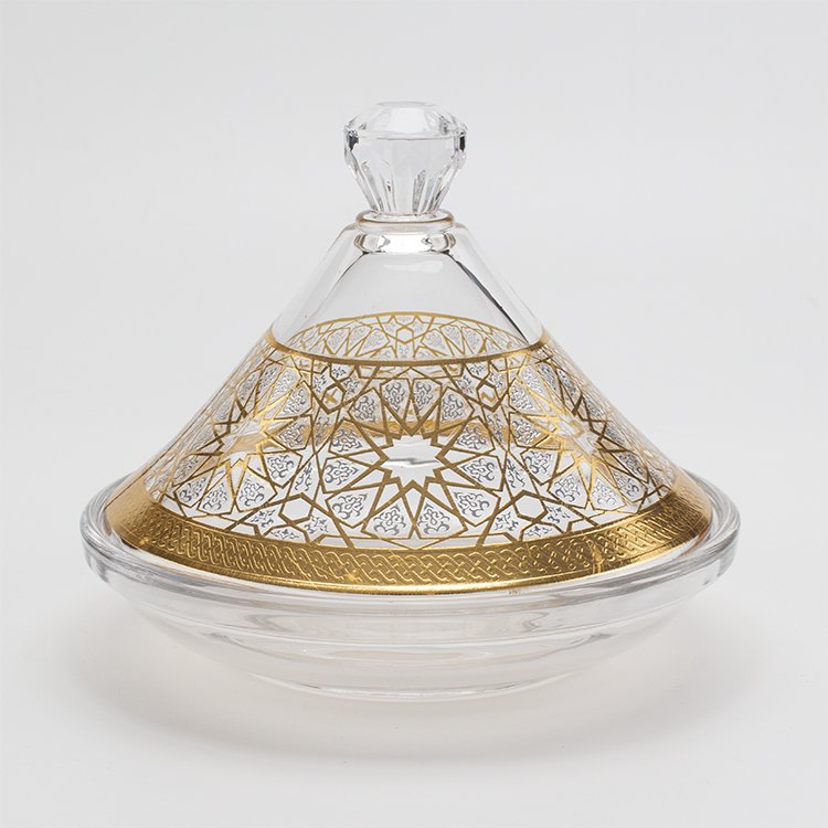 Arabic style Food Storage Glass Custom Glass Tajine Moroccan Tajine