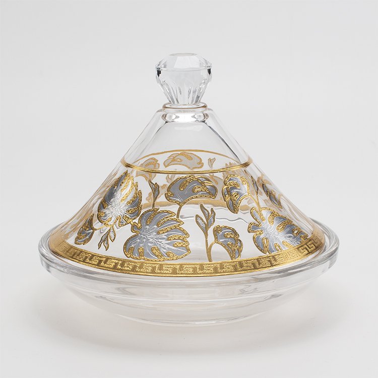 Arabic style Food Storage Glass Custom Glass Tajine Moroccan Tajine