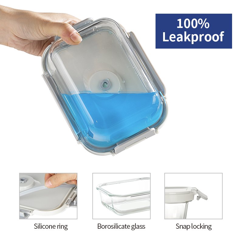 IKOO reusable microwave safe glass meal prep supplier vacuum sealed food storage containers