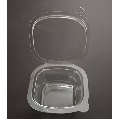 40ml Clear PET Hinged Rectangle Cup - Disposable Food Storage Container