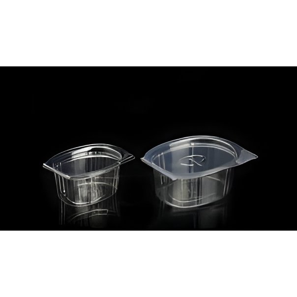 40ml Clear PET Hinged Rectangle Cup - Disposable Food Storage Container