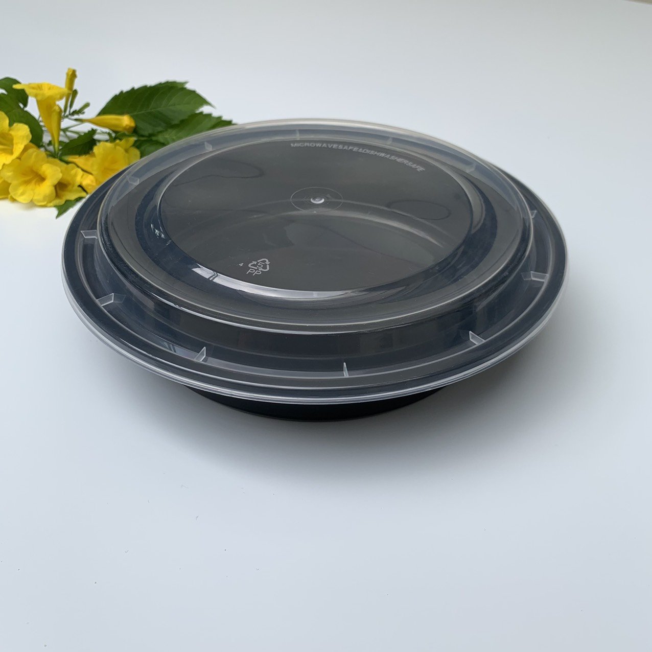 Best selling 48oz 9'' Round Container Microwaveable Safety Plastic PP Food Container Food Storage Box Lunch Box