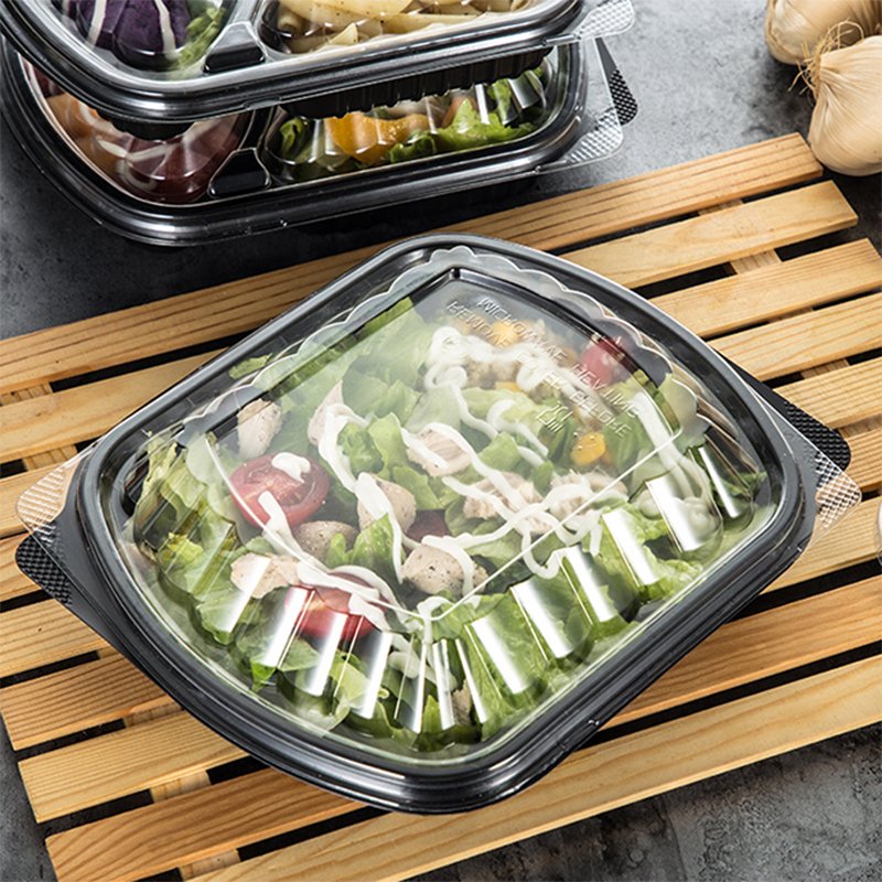 Disposable Food Container Clear Lid Tray Unique Take Out Containers Microwave Eco Friendly Transparent Plastic Packing Box