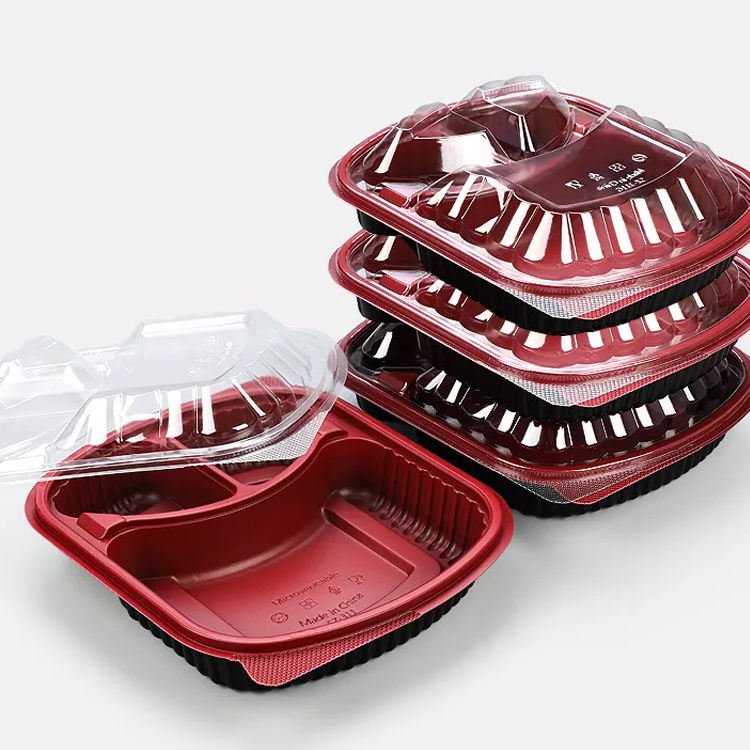 Disposable Food Container Clear Lid Tray Unique Take Out Containers Microwave Eco Friendly Transparent Plastic Packing Box