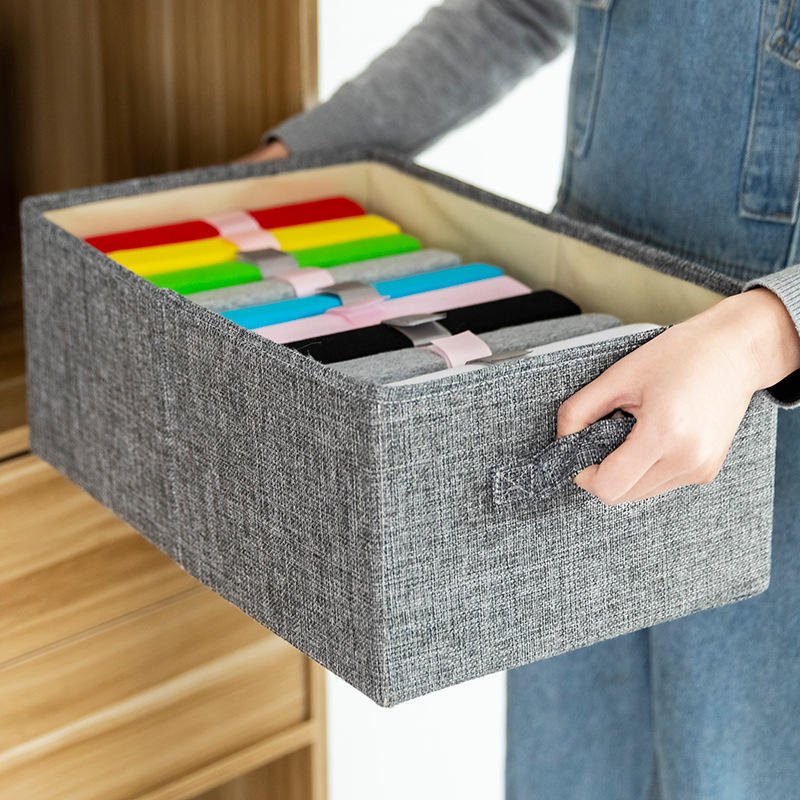 Portable Wardrobe Clothes Organizer Cotton And Linen Fabric Storage Box Wardrobe Organizer For Clothes