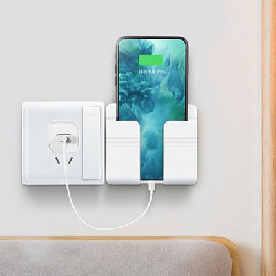Universal Portable Home Living Room Charger Rack Shelf Wall Mount Abs Phone Holder Stand Mobile Stand Phone Holder