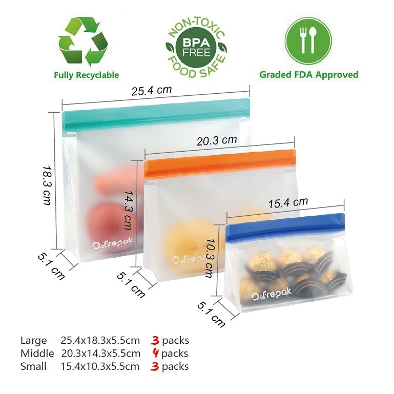 medium size PEVA food storage bag for travel