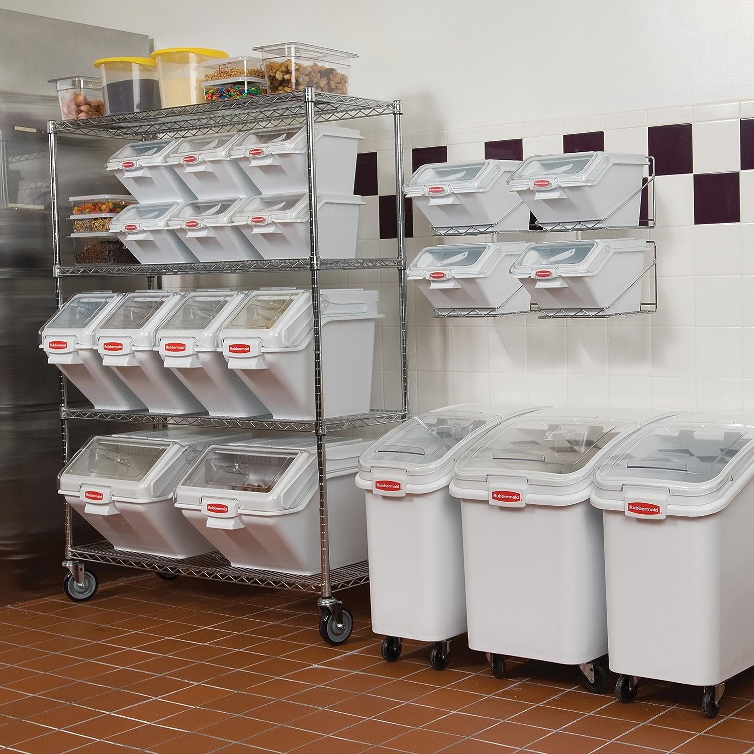 Multifunction Rectangle 10L 24L 47L 81L 102L 120L Kitchen Plastic Ingredient Bin Movable Storage Flour Bins