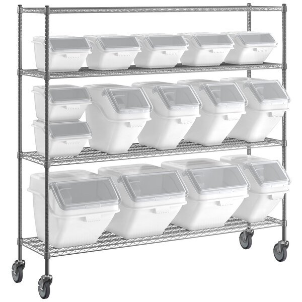 Multifunction Rectangle 10L 24L 47L 81L 102L 120L Kitchen Plastic Ingredient Bin Movable Storage Flour Bins