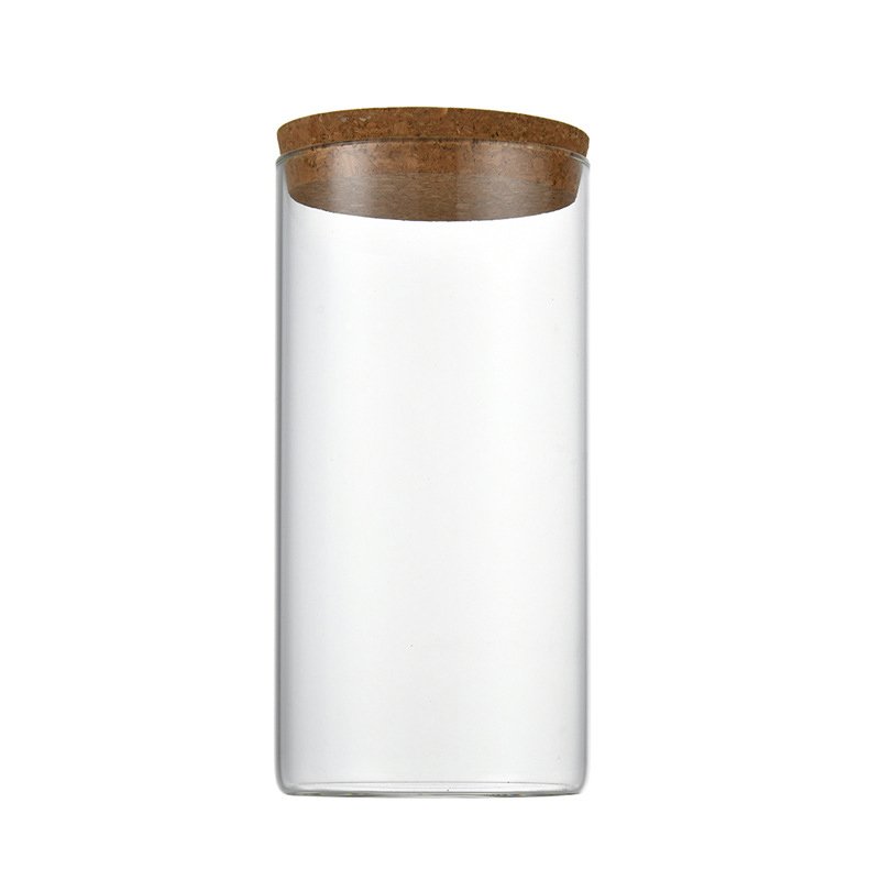 Round Borosilicate thicken airtight food storage clear glass jar Kitchen Storage Glass Jars Spice Container Bottles With cork
