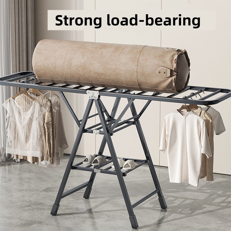 Customized 2-Tier Stainless Steel Cloth Dryer Hanger Stand Folding Laundry Clothes Drying Metal Rack for Storage Holders Racks