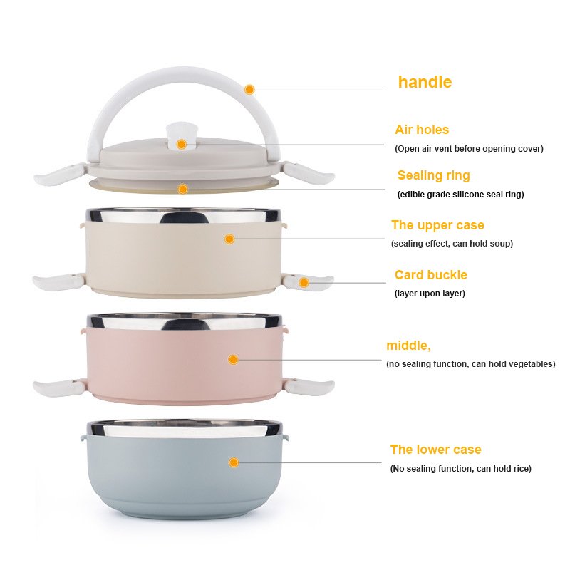 New Arrival Stackable Airtight Keep Food 304 Stainless Steel And Plastic Bento Food Storage Container For Adults