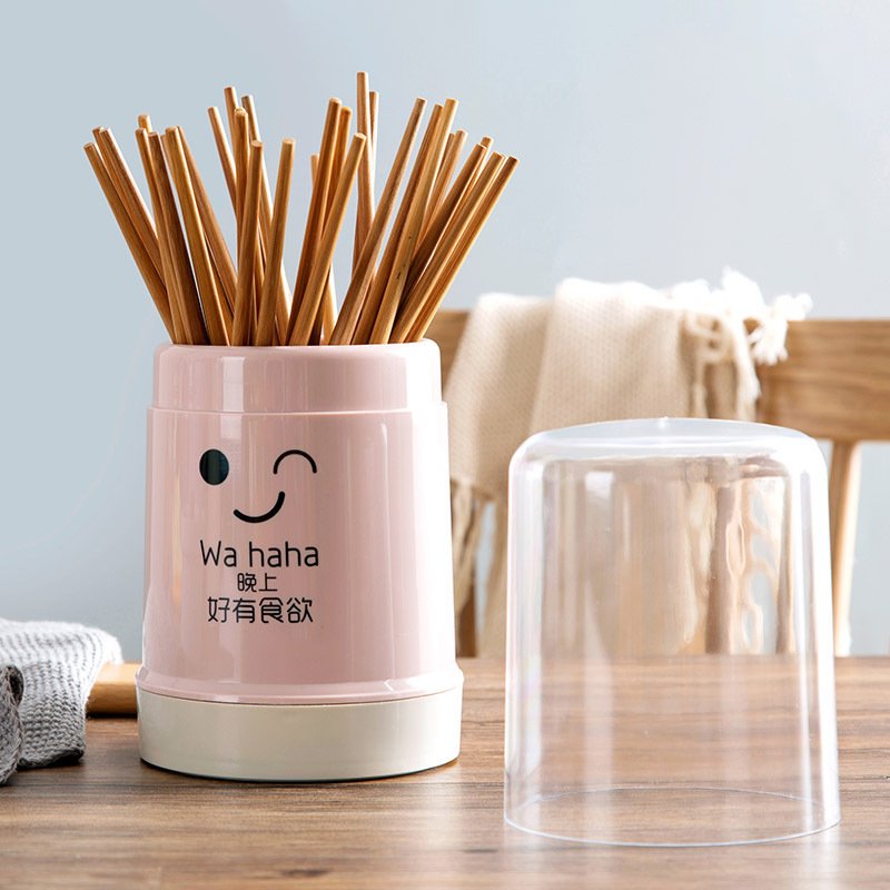 Plastic Drain Holder Soup Spoon Chopsticks Cage With Dust-proof Lid multipurpose storage holder kitchen tableware storage box