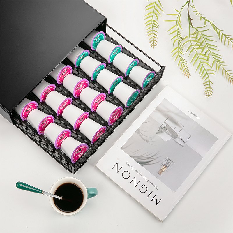 45 Pods Metal Nespresso Vertuo Capsules K Cup Coffee Capsule Holder Drawer Rack Display Stand